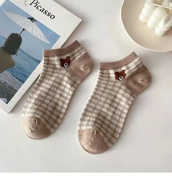 Funny Cute Cartoon Bear Ankle Socks