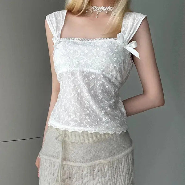 Coquette White Backless Top