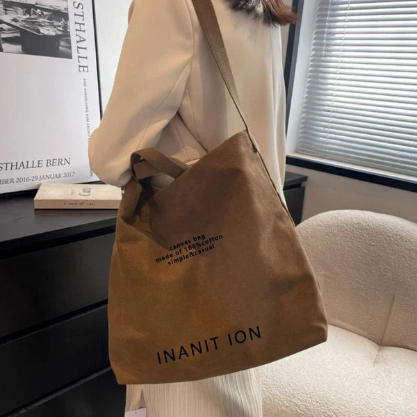 Y2K Canvas Large Tote Shoulder Bag