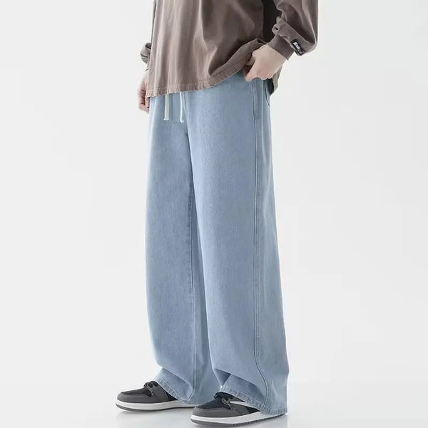 Baggy Elastic Waist Classic Denim Jeans