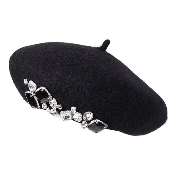 French Girl Rhinestone Beret