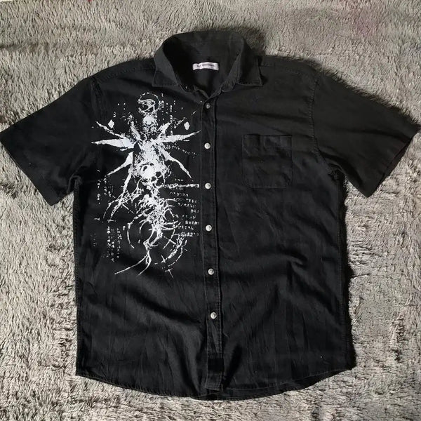Gothic Black Skull Shirt
