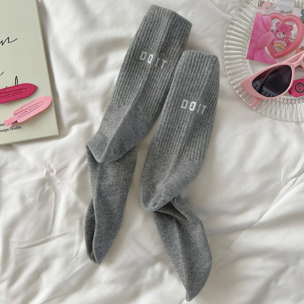 Pink High Waist Letter Sports Socks