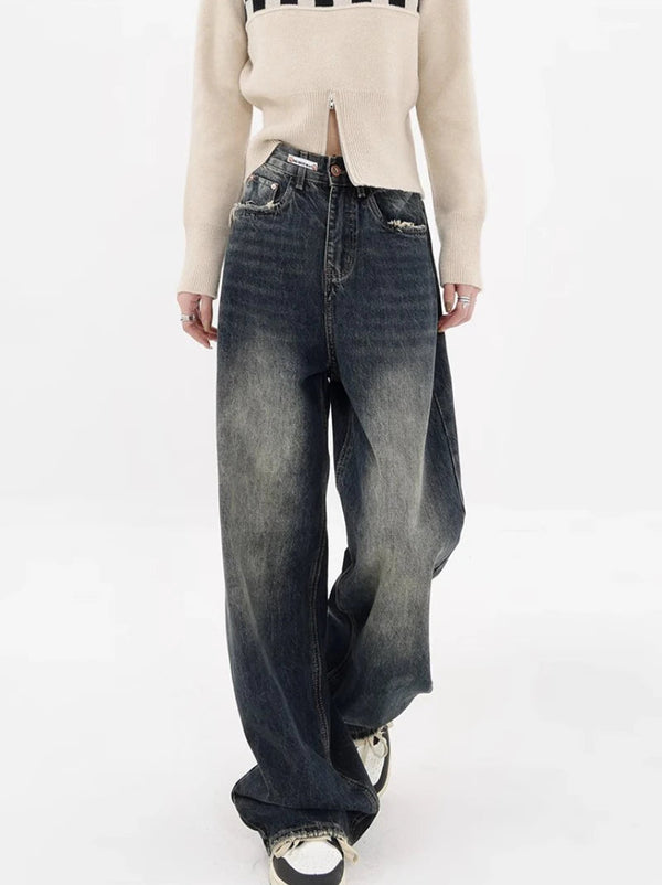 Acubi High Waisted Wide Leg Jeans