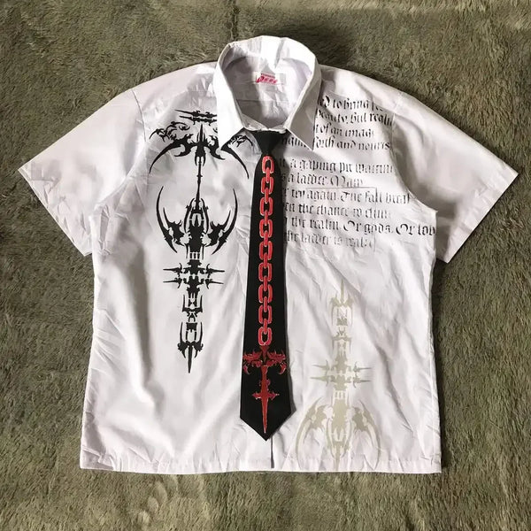 Y2K Retro Skull Print T-Shirt