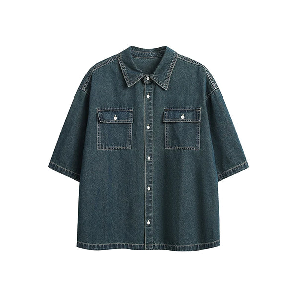 Camisa vaquera informal vintage de corte holgado