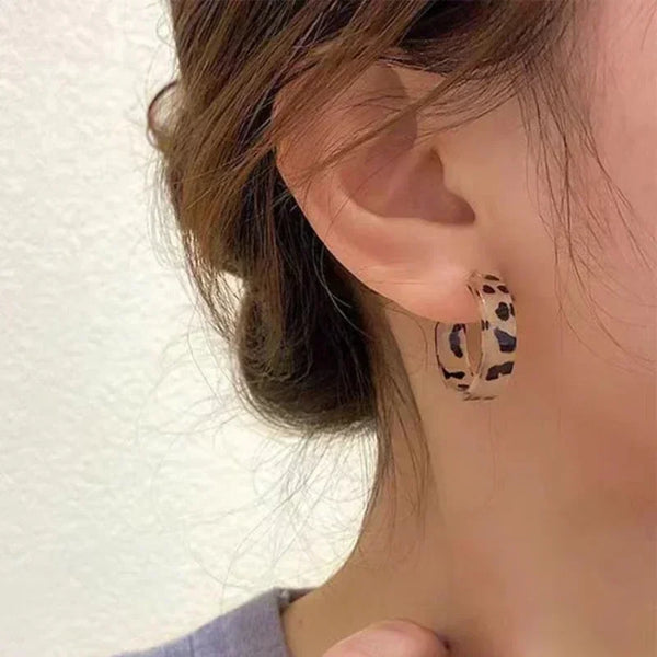 Retro Leopard Print Earrings