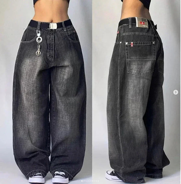 Y2K Black Wide-leg Jeans