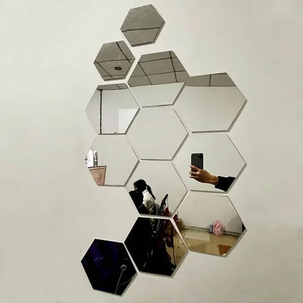 Hexagon 3D Mirror Wall Sticker