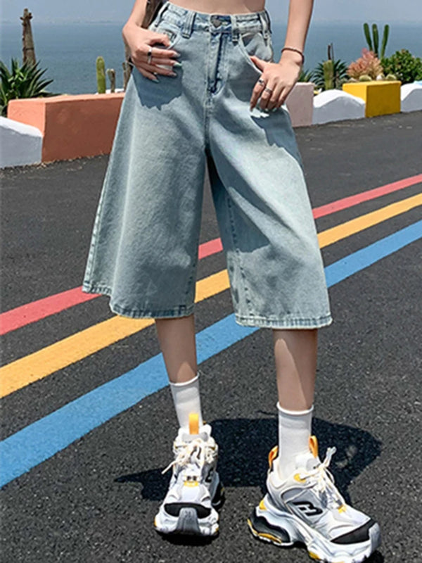 Y2K High Waist Wide Leg Shorts