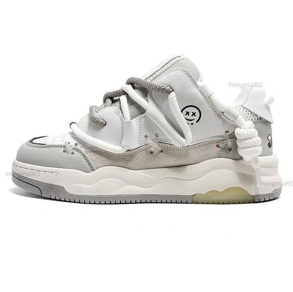 Retro Punk Canvas Leather School Sneakers