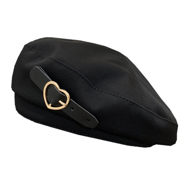E-girl Heart Buckle Beret
