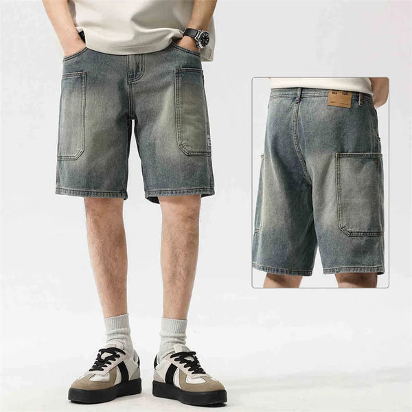 Vintage Denim Cargo Shorts