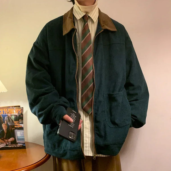 Vintage Cordjacke in Kontrastfarbe