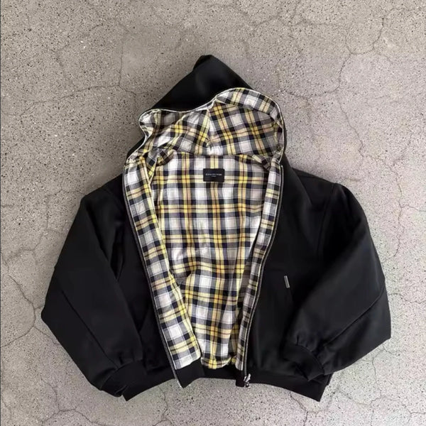 Reversible Plaid Double-sided Hoodie