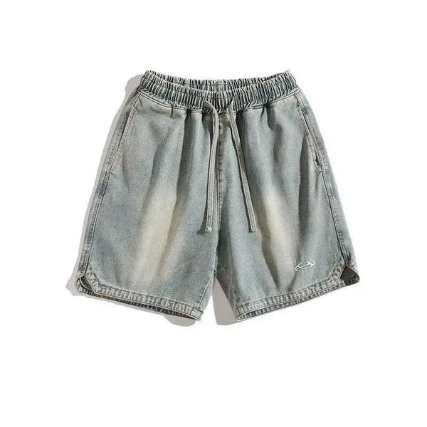 American Retro Loose Washed Wide Leg Shorts