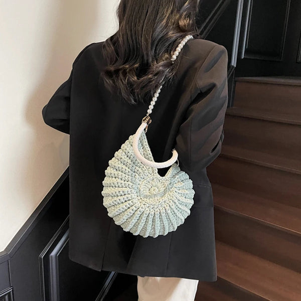 Handmade Shell Knit Crochet Crossbody Shoulder Bag