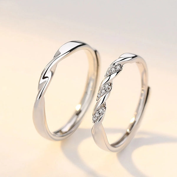 Shiny Sterling Couple Ring