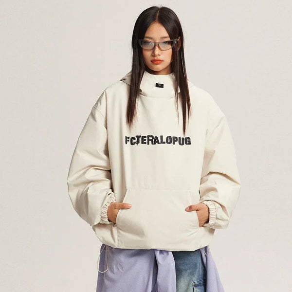 Cozy Polyester Hooded Windbreaker Jacket
