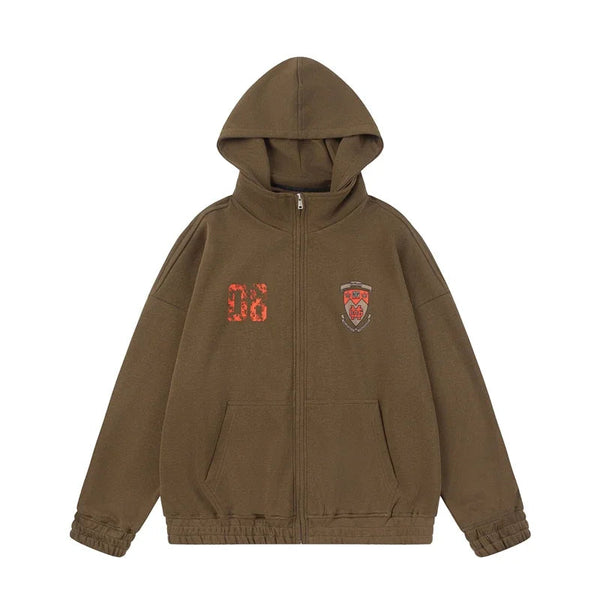 Y2K Zip-up High Collar Hoodie