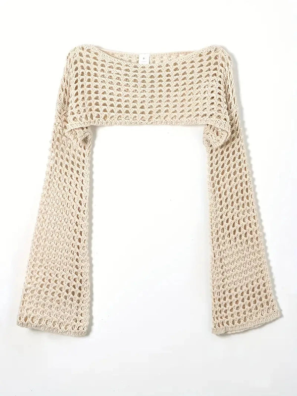 Y2K Crochet Knit Hollow Out Crop Top