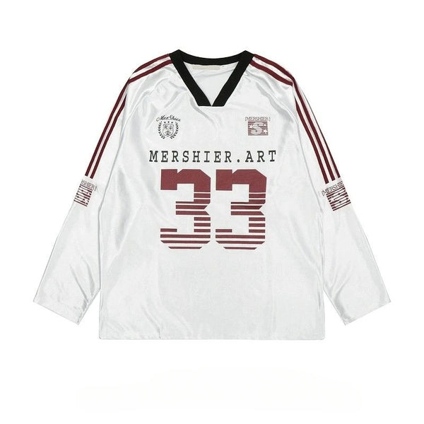 Retro Contrast Color Sports Jersey T-Shirt