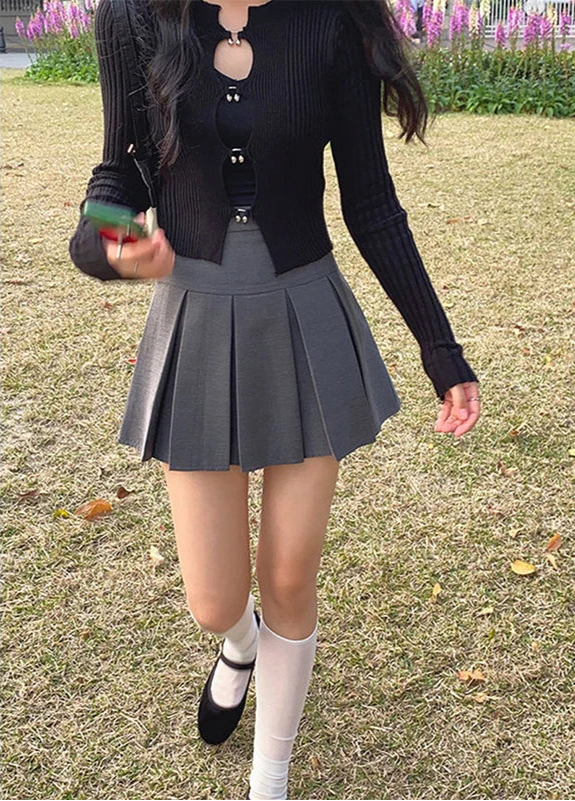 Pleated Korean Style Mini Skirt