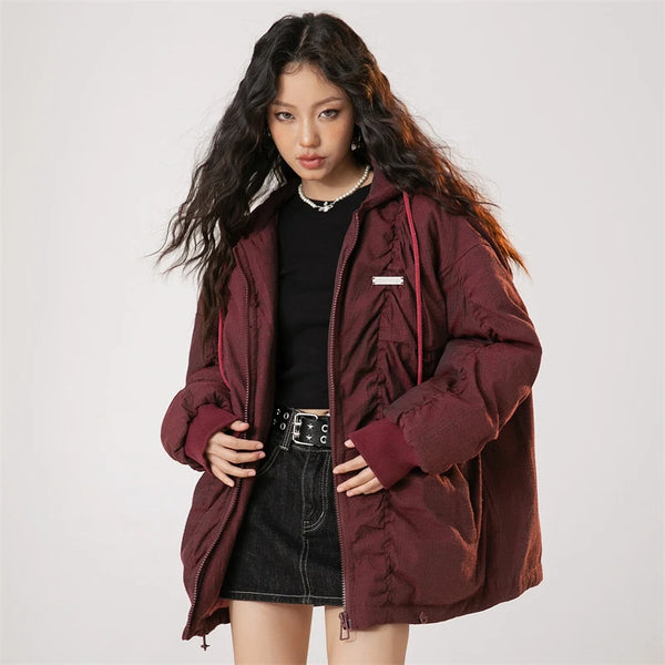 Oversized Warm Hooded Down Puffer Jacket