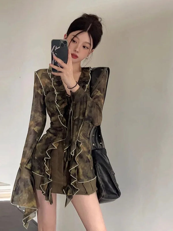 Vintage Punk Gauze Bandage Irregular Dress