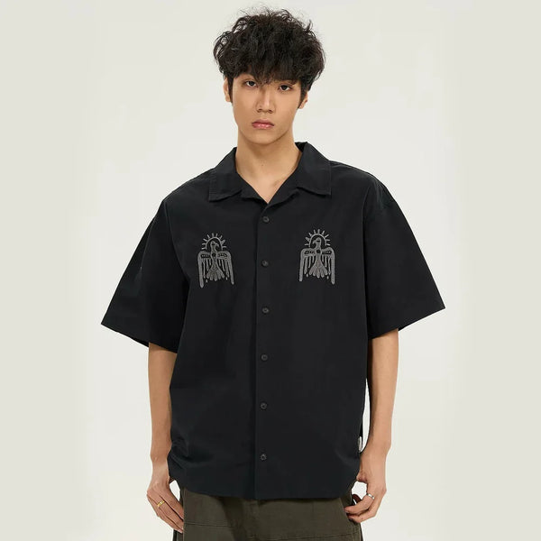 Vintage Cuban Collar Loose Fit Shirt