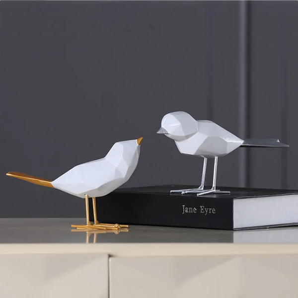 Modern Cute Bird Geometric Statue
