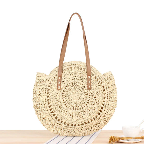 Grandma Aesthetic Woven Beach Shoulder Bag