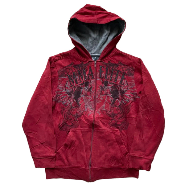 Y2K Red Elite Zip-up Hoodie