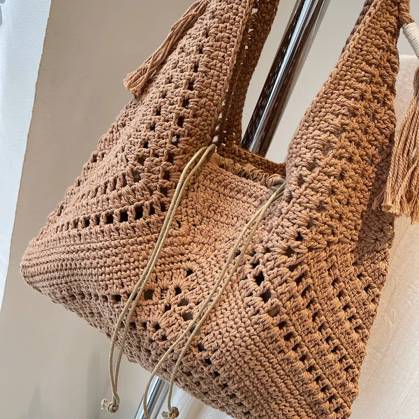 Crochet Women Summer Beach Tote Bags