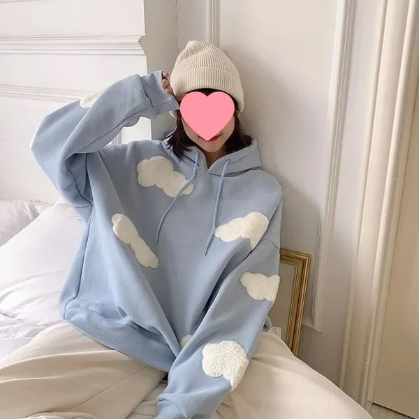 Blue Sky Cloud Hooded Sweatshirt Shirt