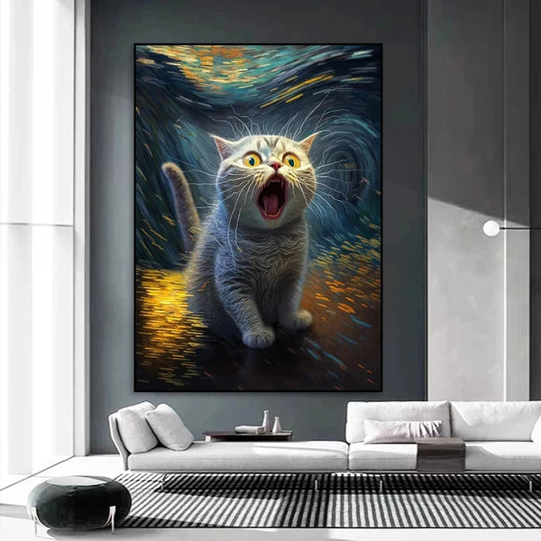 Painting Kawaii Cat Poster