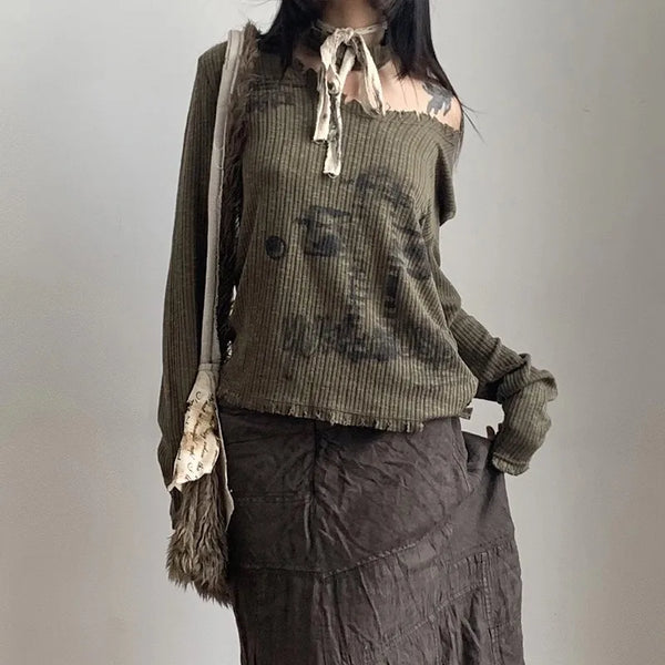 Vintage Grunge Distressed Women's Top