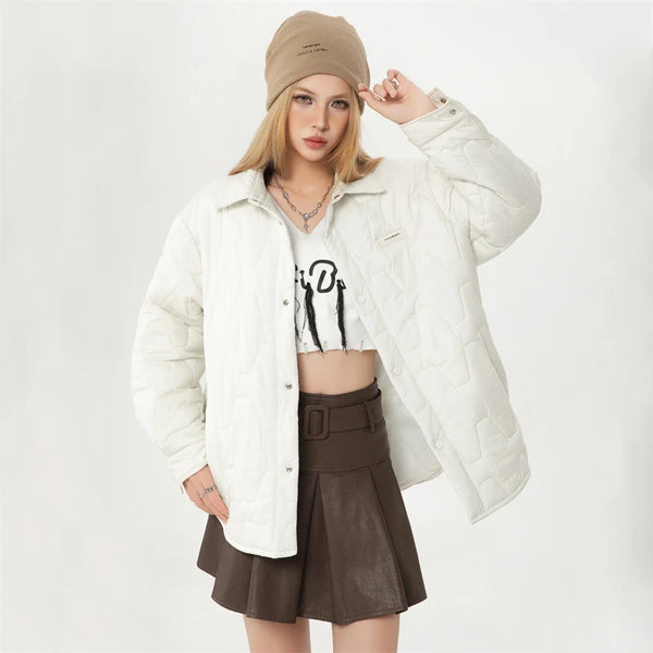 Chaqueta de invierno acolchada, ligera y cálida para mujer