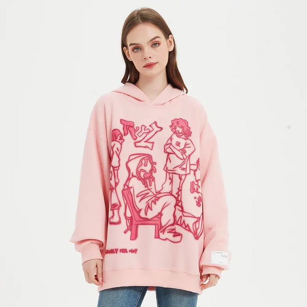 Youth Life Cartoon Print Hoodie