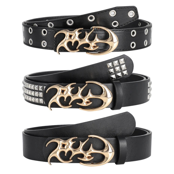 Y2K Irregular Alloy Buckle Belt