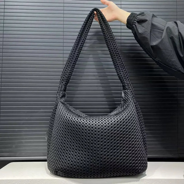 Bolso de hombro de malla Y2K