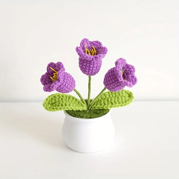 Boutique Handmade Woven 3-Head Knitted Flower