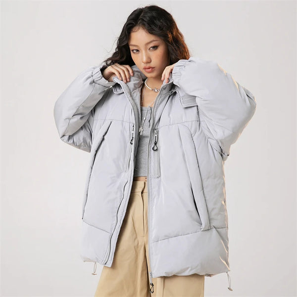 Black Heavy Winter Hooded Down Jacket