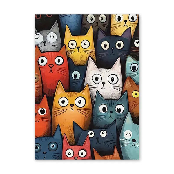 Nordic Cartoon Cat Art