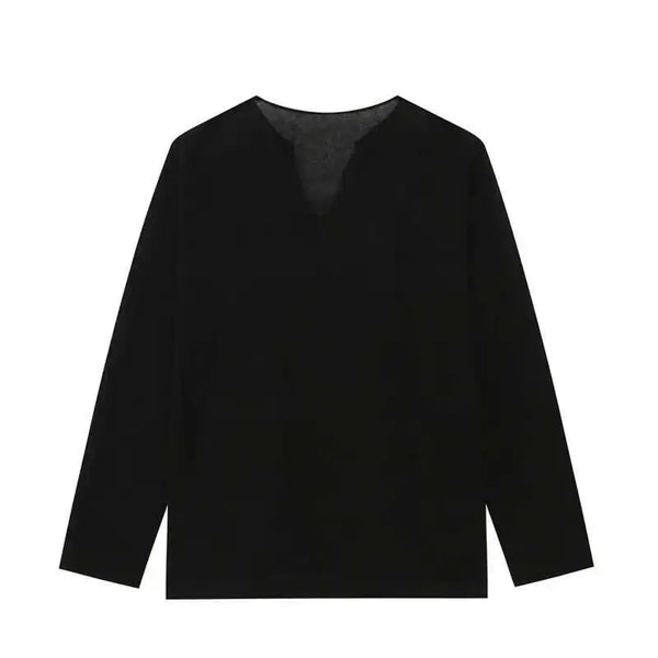 Slim Fit Korean V-Neck Long T-Shirt