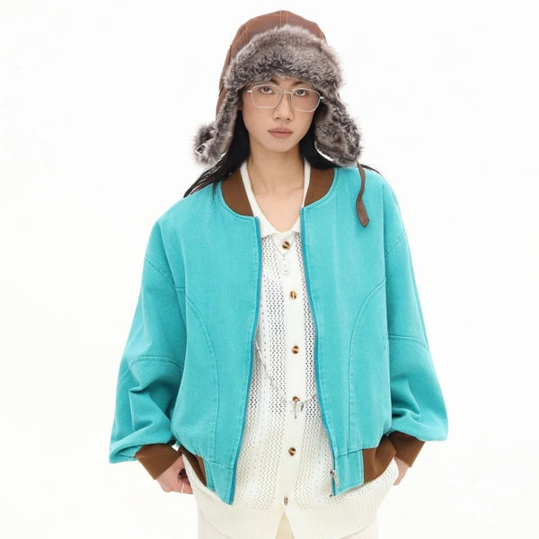 Bright Green Oversized Varsity Jacket