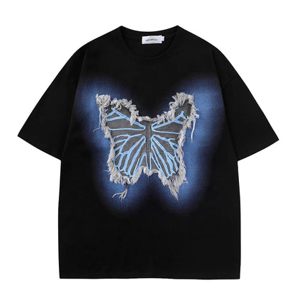 Butterfly Tassel Patch Graphic T-Shirt