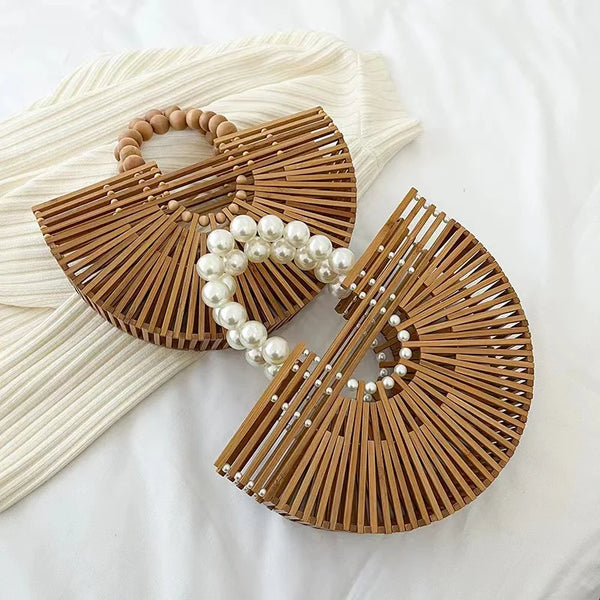 Bamboo Fan-shaped Handbag