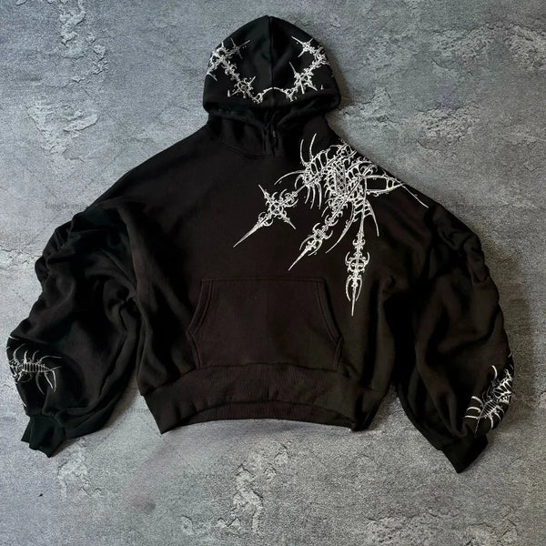 Vintage Personalized Print Oversized Hoodie