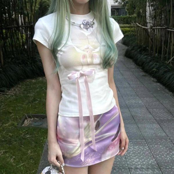 Coquette Slim Fit Bow T-shirt